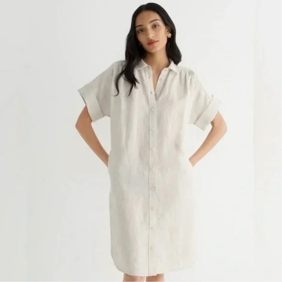 J. Crew Dresses & Skirts - J. Crew Linen Relaxed-Fit Shirt Dress, XL